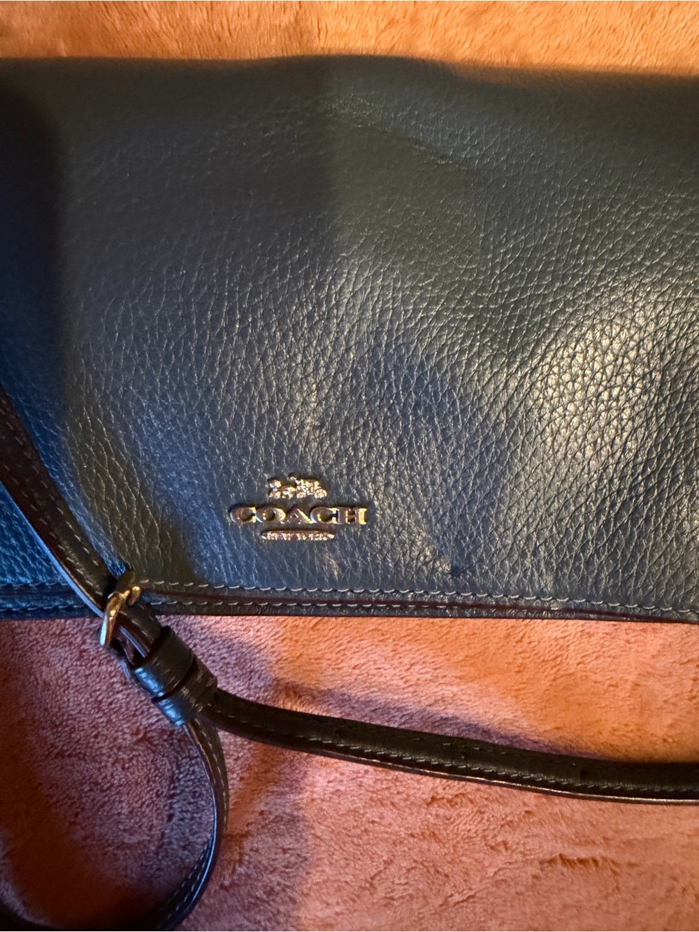 Coach Pebbled Leather Crossbody Bag - Black